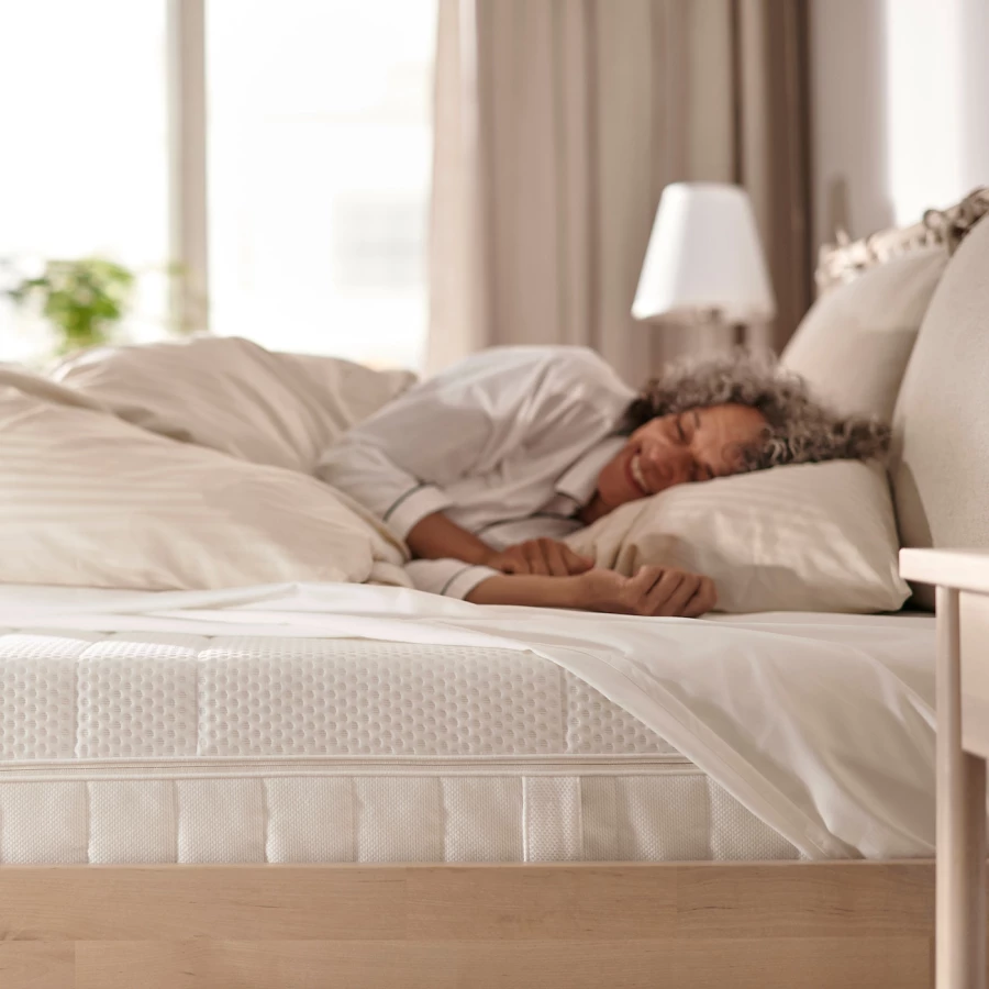 Матрас для двуспальной кровати - IKEA ÅKREHAMN/ОКРЕХАМН ИКЕА, 140x200 см, белый (изображение №4)