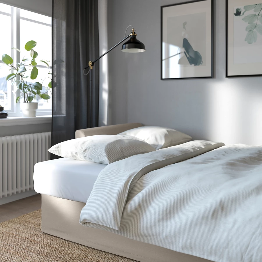3-местный диван-кровать - IKEA HOLMSUND, 99x231см, бежевый, ХОЛЬМСУНД ИКЕА (изображение №8)
