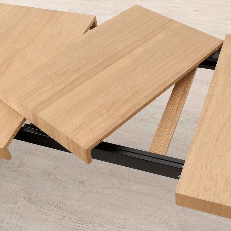 Раздвижной стол - IKEA TARSELE, 150х80х77 см, дубовый шпон/черный, ТАРСЕЛЬ ИКЕА (изображение №4)