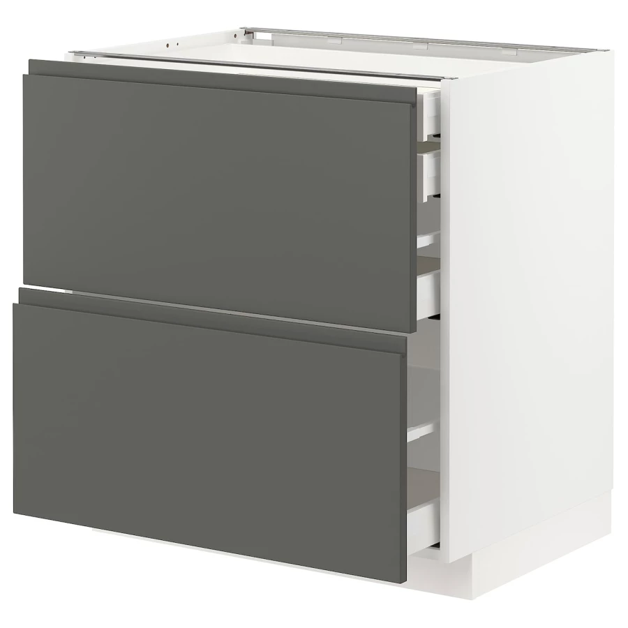 Напольный кухонный шкаф  - IKEA METOD MAXIMERA, 88x62x80см, белый/темно-серый, МЕТОД МАКСИМЕРА ИКЕА (изображение №1)