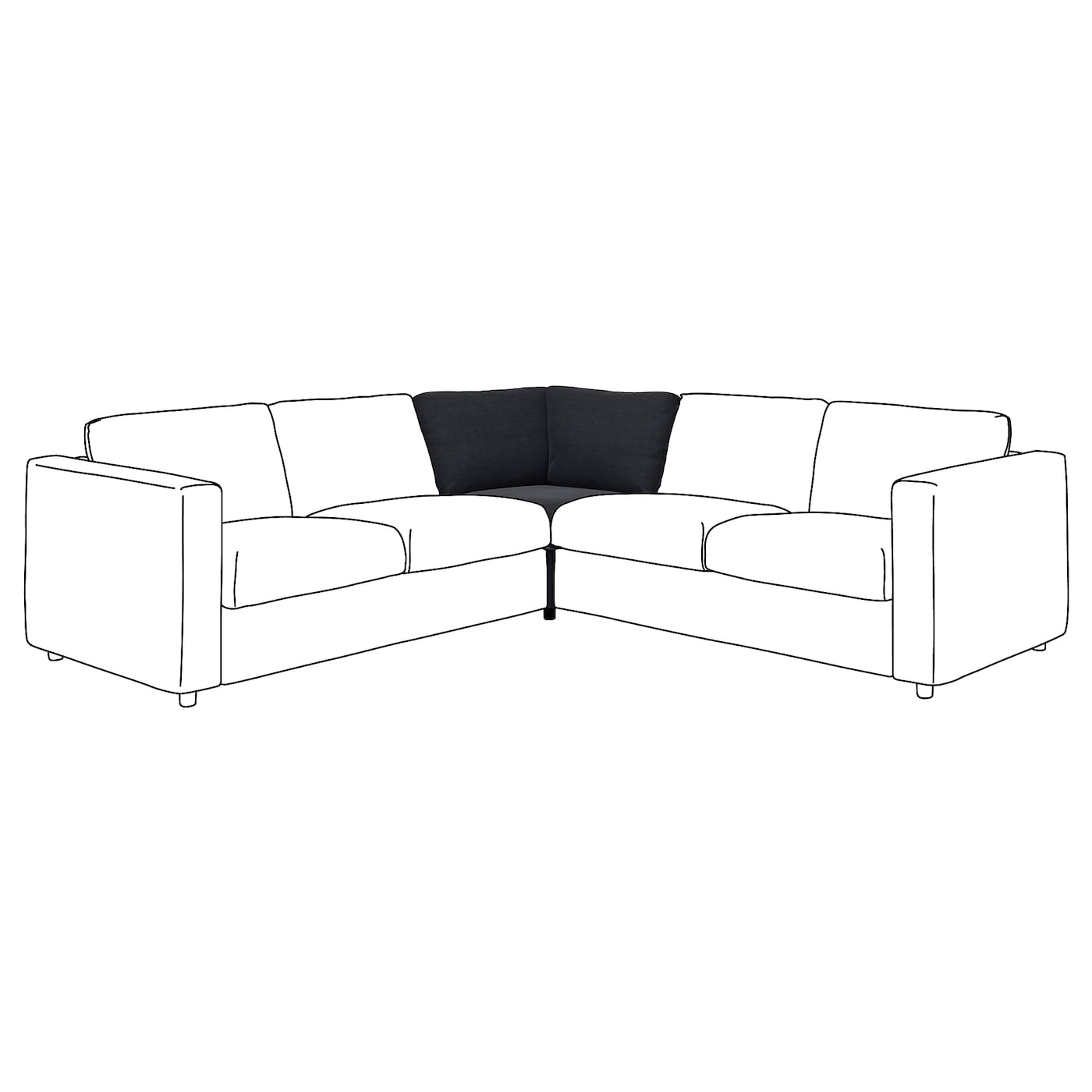 Чехол для угловой секции дивана - IKEA VIMLE/ВИМЛЕ ИКЕА , черный