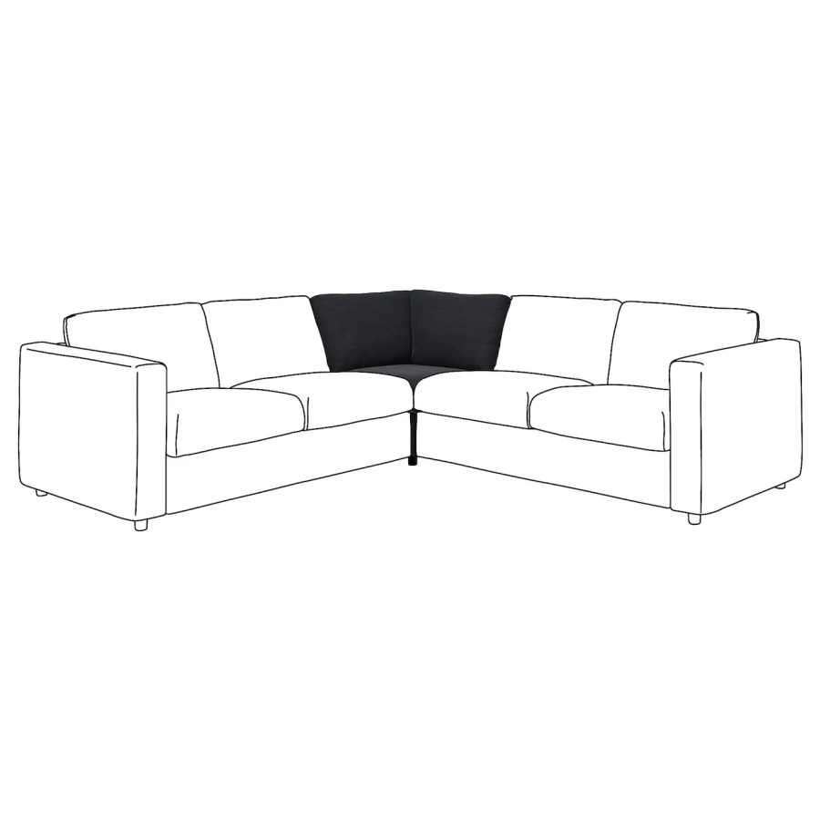 Чехол для угловой секции дивана - IKEA VIMLE/ВИМЛЕ ИКЕА , черный (изображение №1)