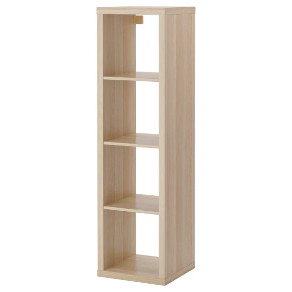 Стеллаж 4 ячейки - IKEA KALLAX, 42х147 см, под беленый дуб, КАЛЛАКС ИКЕА