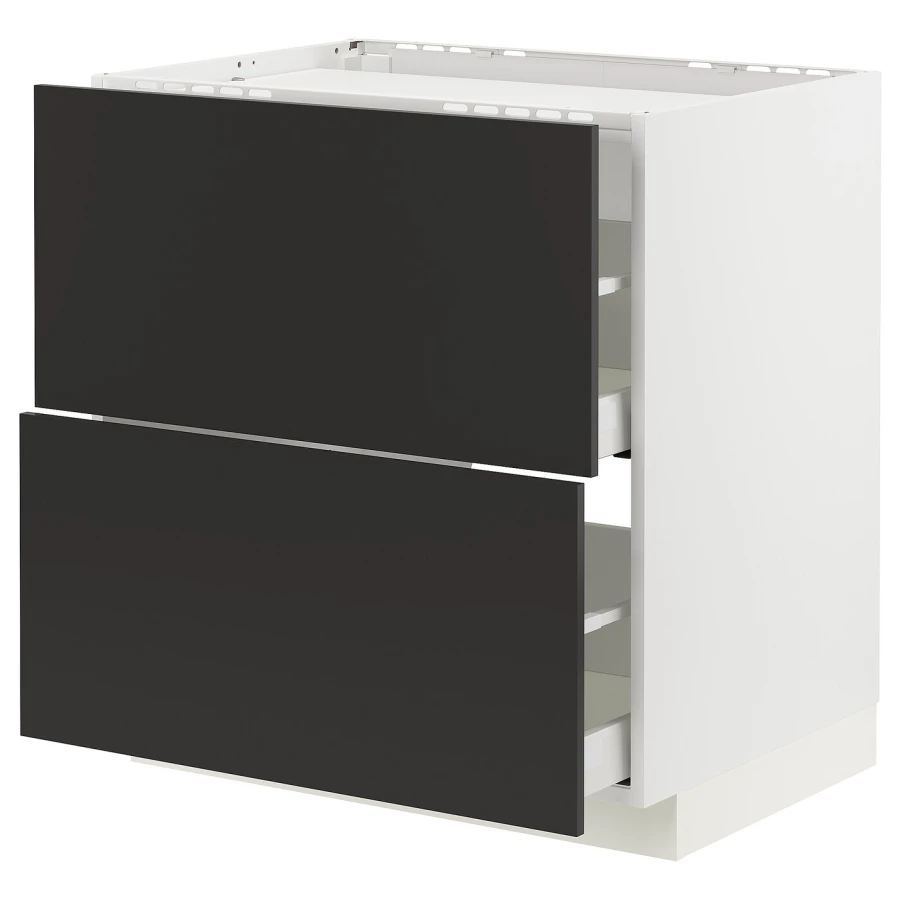 Напольный шкаф - IKEA METOD MAXIMERA, 88x62x80см, белый/черный, МЕТОД МАКСИМЕРА ИКЕА (изображение №1)
