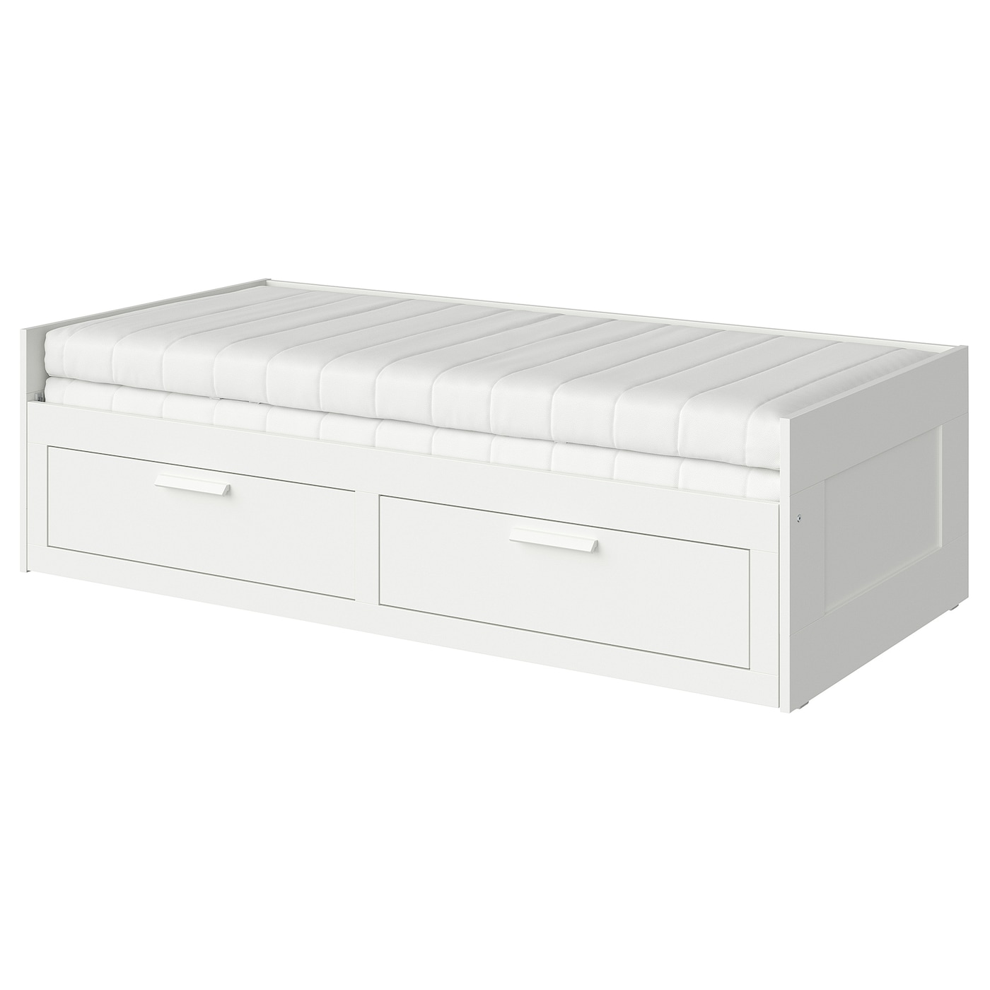 Кушетка с 2 ящиками - IKEA BRIMNES/БРИМНЕС ИКЕА, 57х205х86 см, белый