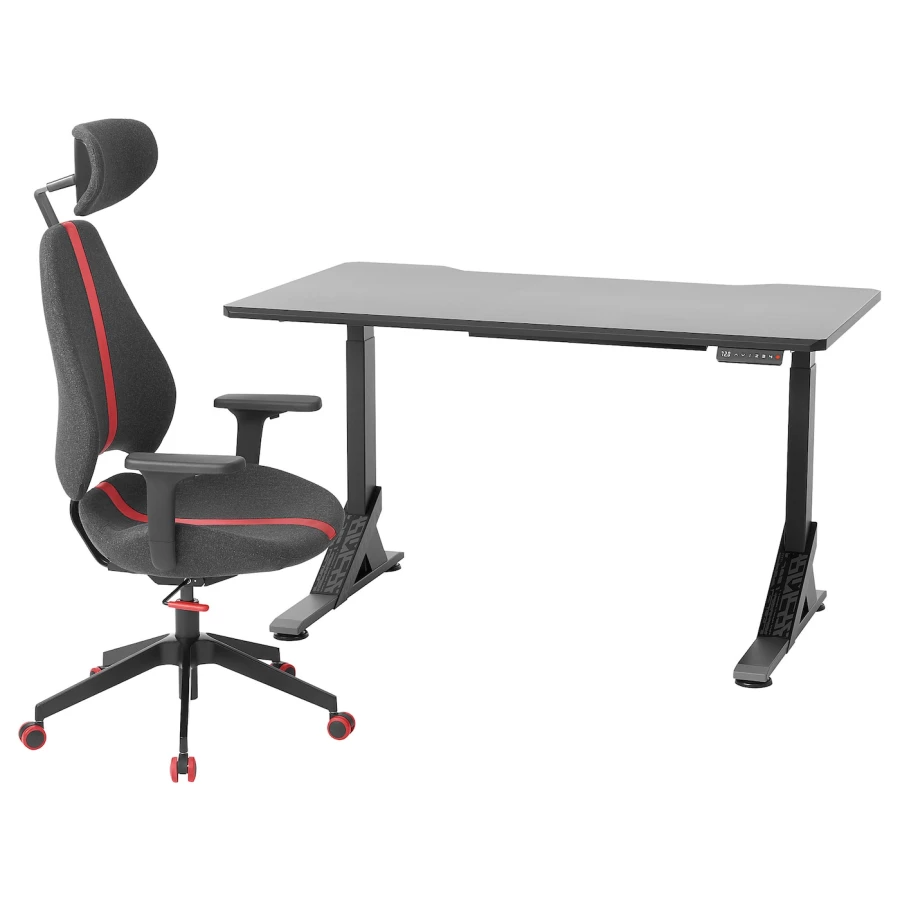 Игровой стол и стул - UPPSPEL/GRUPPSPEL, черный, 140х80 см, ИКЕА УППСПЕЛ/ГРУППСПЕЛ (изображение №1)