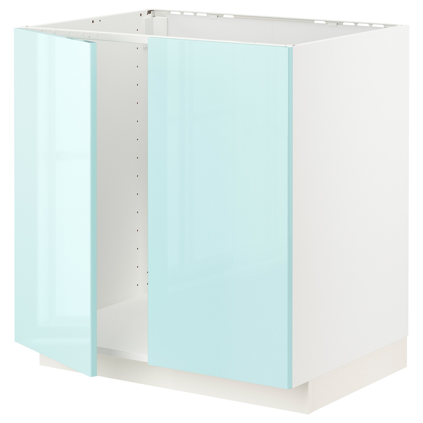 Шкаф под раковину/2 дверцы - METOD IKEA/ МЕТОД ИКЕА, 88х61,8  см. белый/голубой