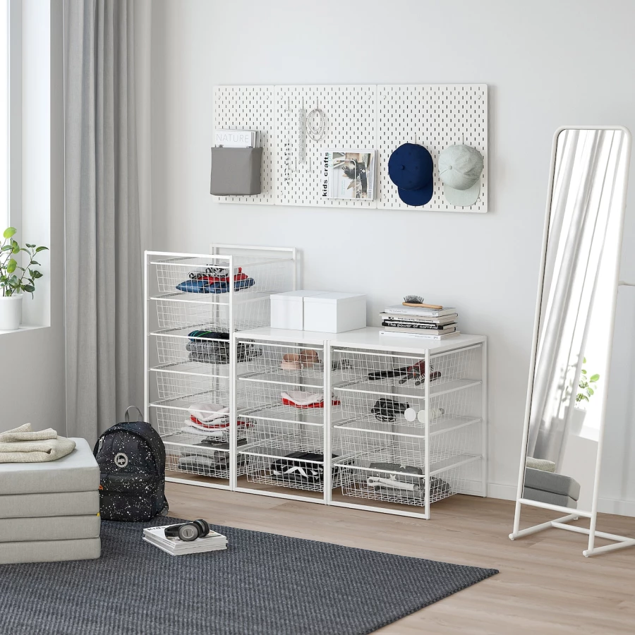 Стеллаж - IKEA JONAXEL, 148х51х104 см, белый, ЙОНАКСЕЛЬ ИКЕА (изображение №3)
