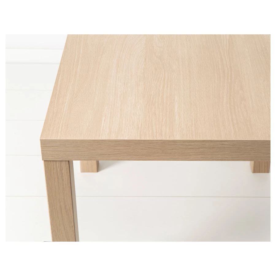 Приставной столик - IKEA LACK/ЛАКК ИКЕА, 55x55х45 см, под белый дуб (изображение №6)