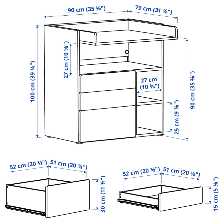 Столик пенальный - IKEA SMÅSTAD/SMASTAD, 90x79x100 см, белый/розовый, СМОСТАД ИКЕА (изображение №8)