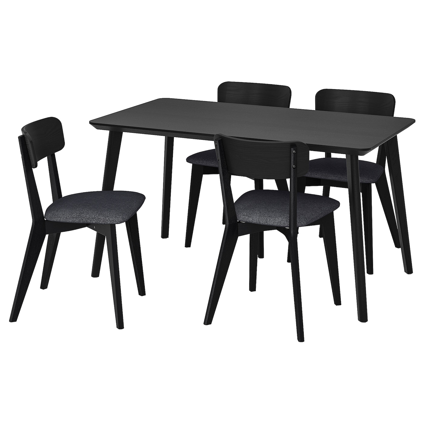 Стол и 4 стула - LISABO IKEA/ ЛИСАБО ИКЕА, 140х78 см , черный