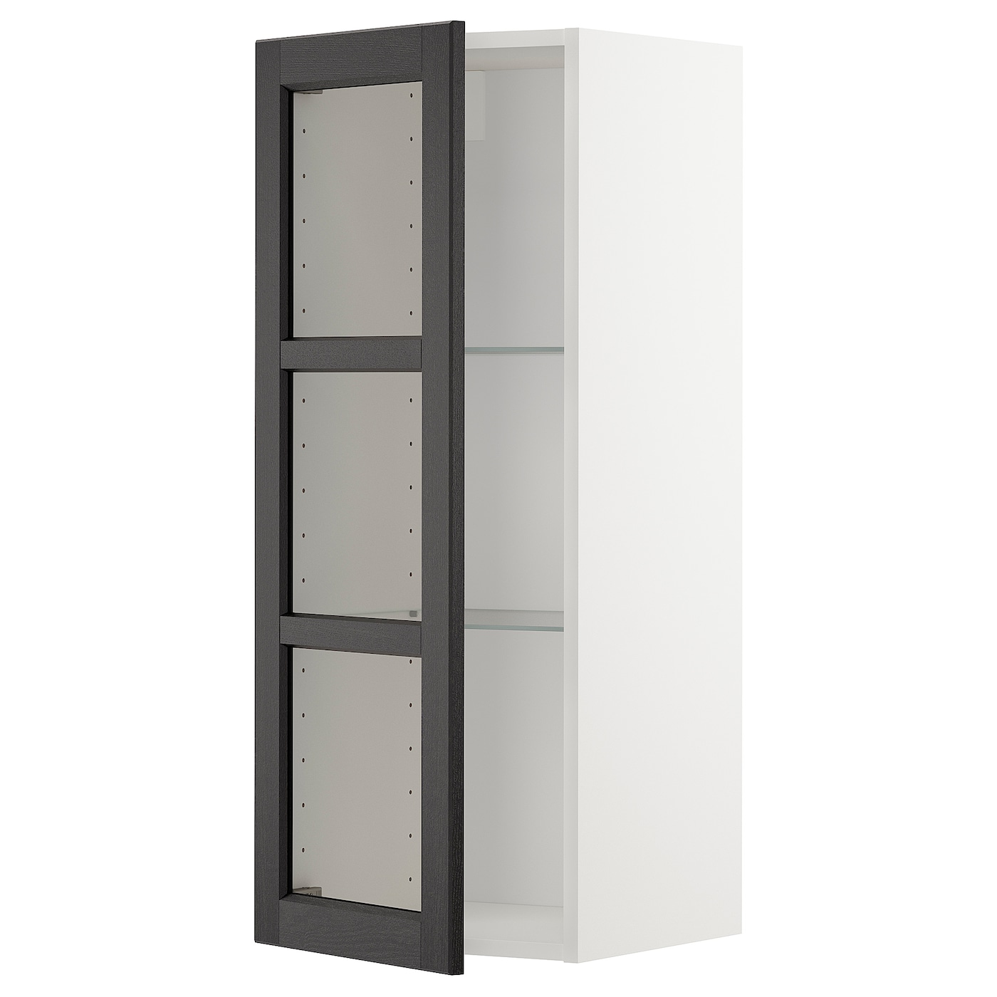 Шкаф со стеклянными дверцами  - METOD  IKEA/  МЕТОД ИКЕА, 100х40 см, белый/черный