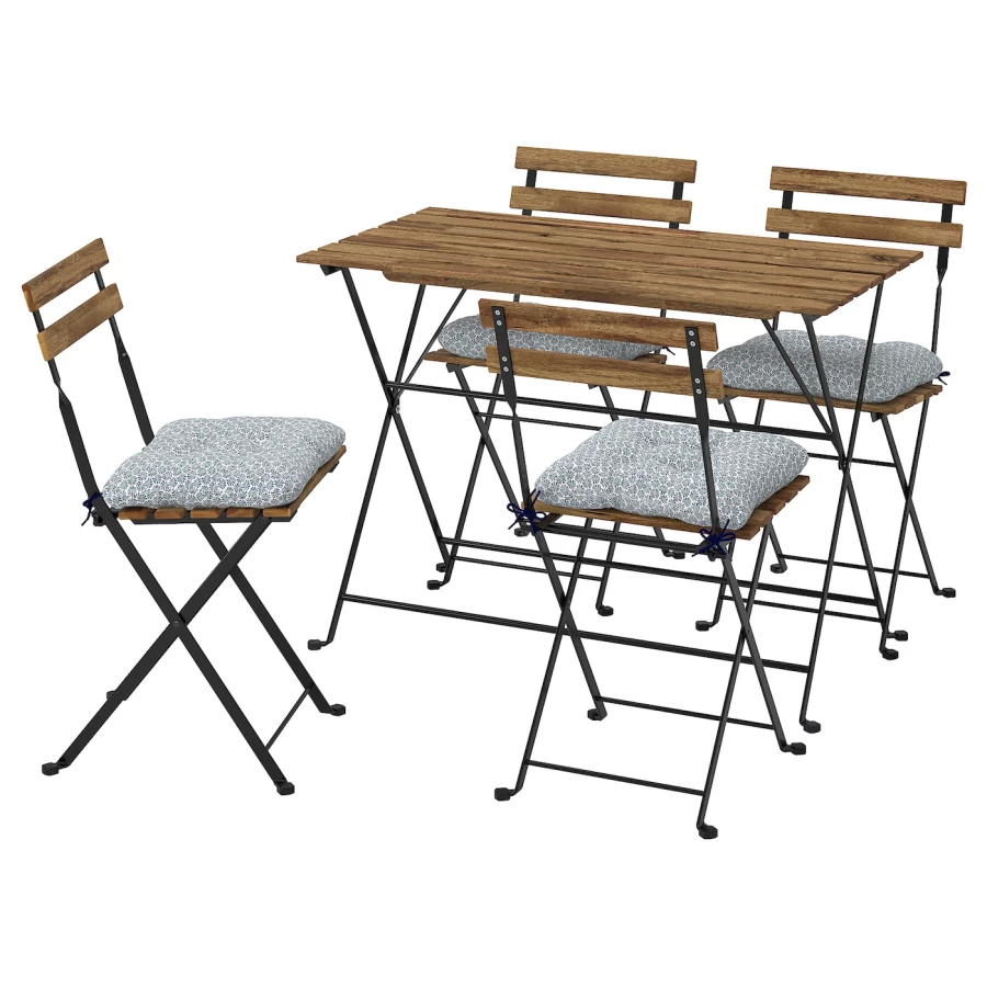 Стол и 4 стула - TÄRNÖ / TАRNО IKEA/  ТЭРНО ИКЕА,  102х96 см, коричневый/серый (изображение №1)