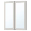 Зеркальный шкаф с 2 дверцами - IKEA GODMORGON/ГОДМОРГОН ИКЕА, 80x14x96 см, серый