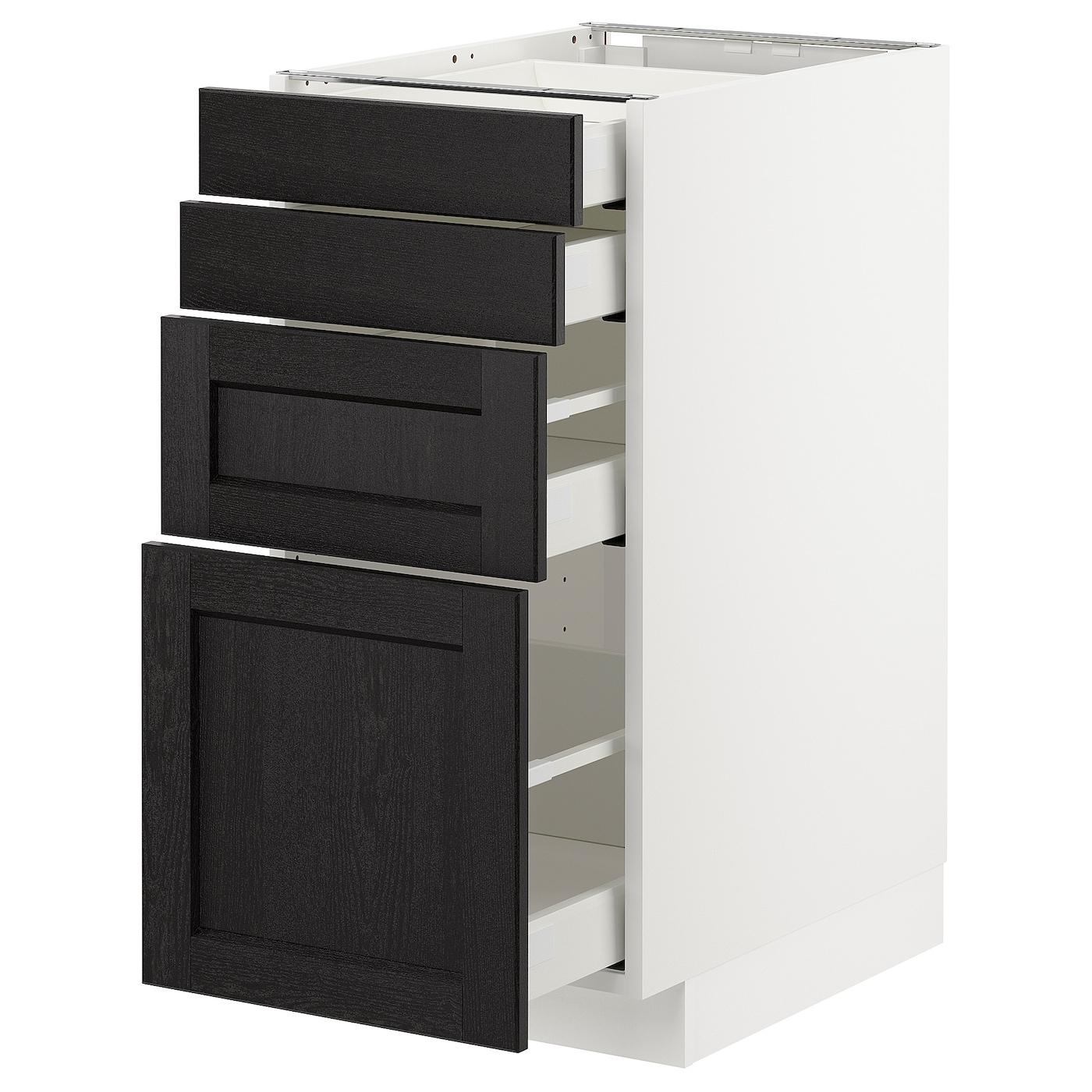 Напольный кухонный шкаф  - IKEA METOD MAXIMERA, 88x61,9x40см, черный/белый, МЕТОД МАКСИМЕРА ИКЕА