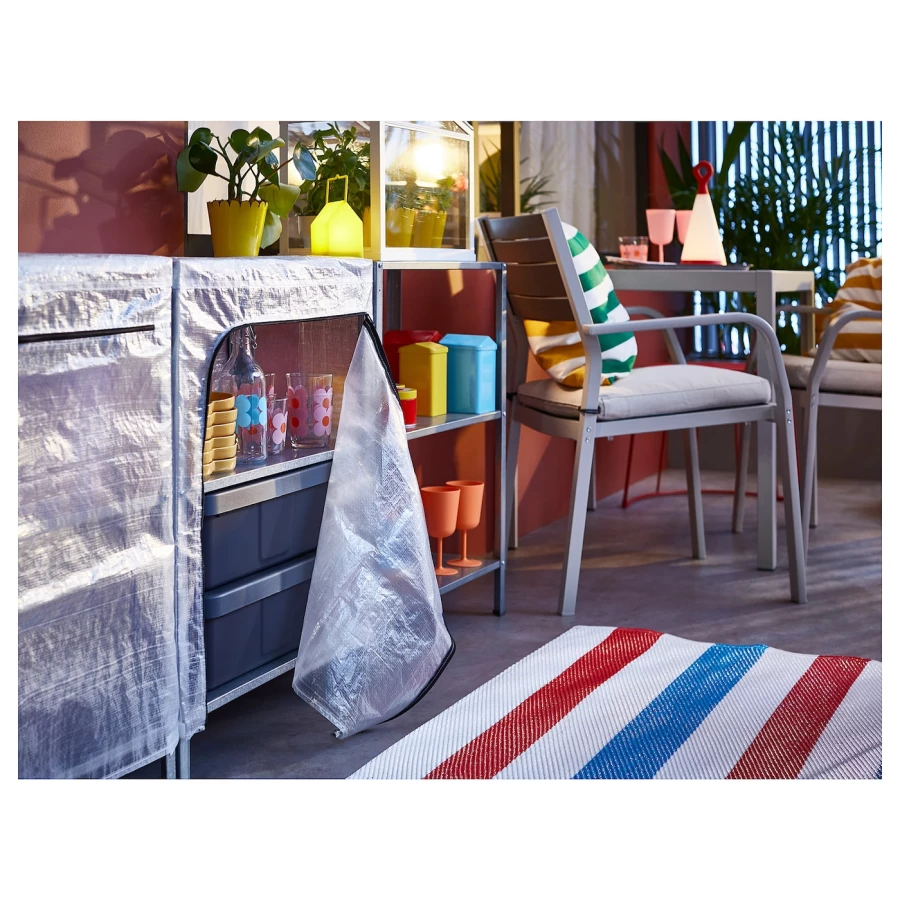 Стеллаж с чехлом - IKEA HYLLIS, 180х27х74 см, оцинкованный, ХИЛЛИС ИКЕА (изображение №5)