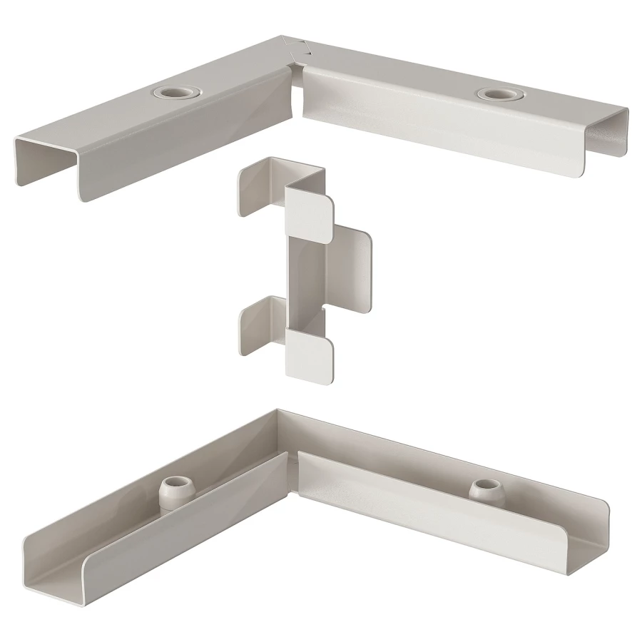Угловые соединители - IKEA SIDORNA, 15x2x15см, светло-серый, СИДОРНА ИКЕА (изображение №1)