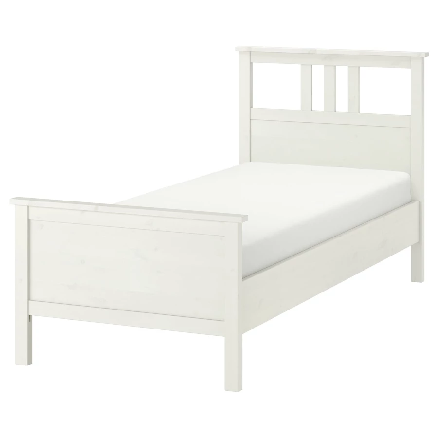 Односпальная кровать - IKEA HEMNES/LINDBÅDEN, 90x200 см, белый, Хемнэс/Линдбаден ИКЕА (изображение №1)