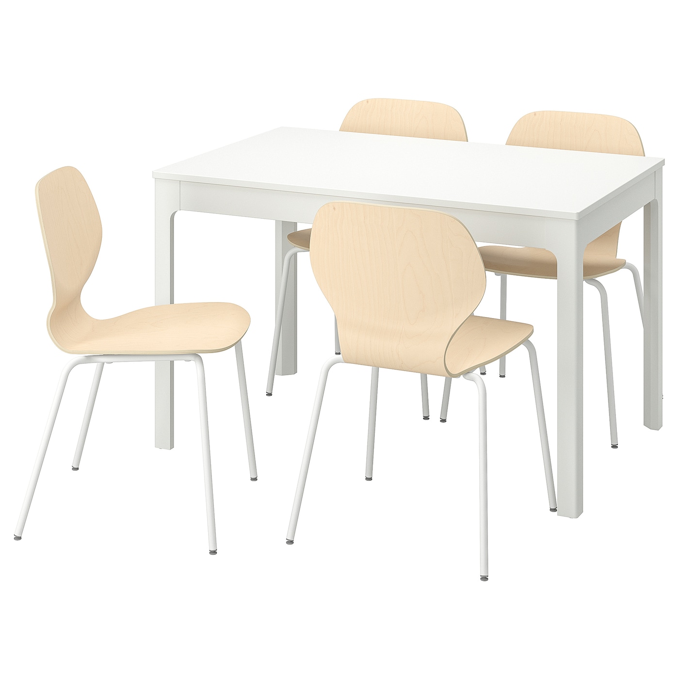 Стол и 4 стула - IKEA EKEDALEN/SIGTRYGG/ЭКЕДАЛЕН ИКЕА, 120х180х80 см, белый/бежевый