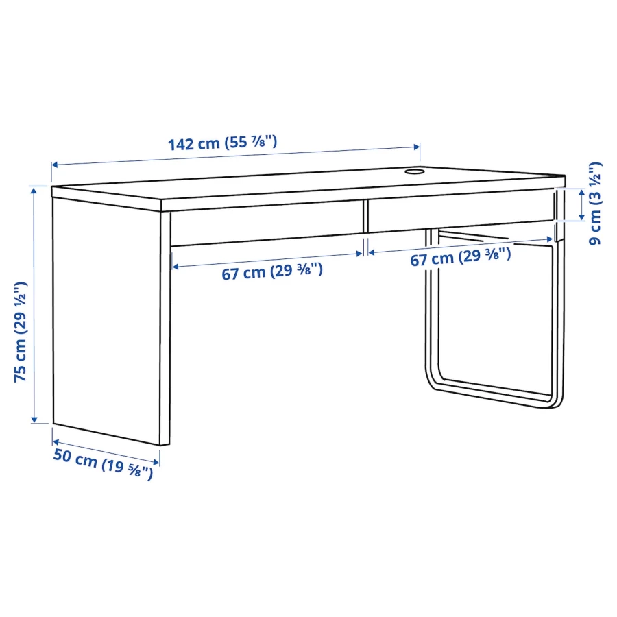 Письменный стол ikea микке 603.739.21/803.739.20