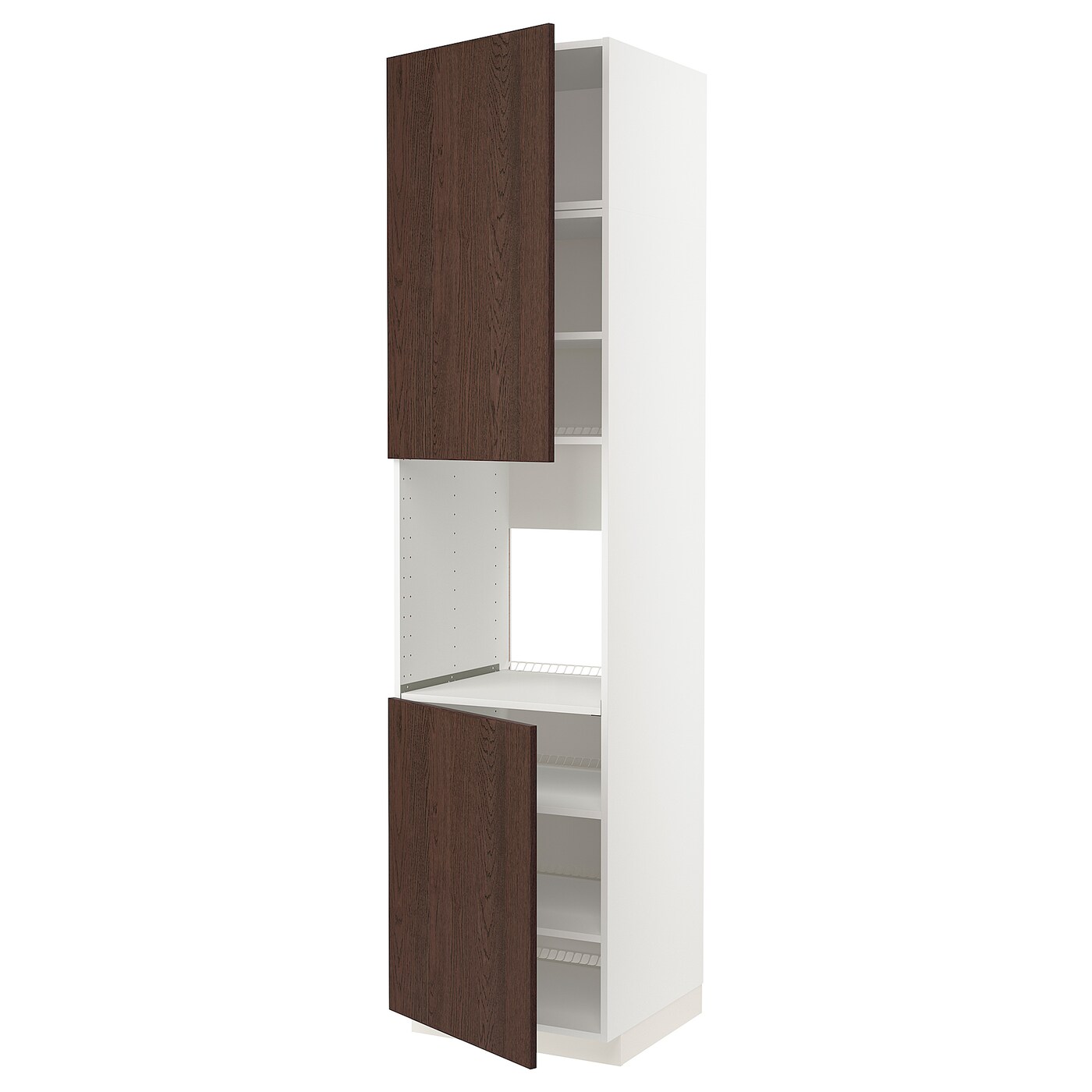 Кухонный шкаф-пенал - IKEA METOD/МЕТОД ИКЕА, 240х60х60 см, белый/коричневый