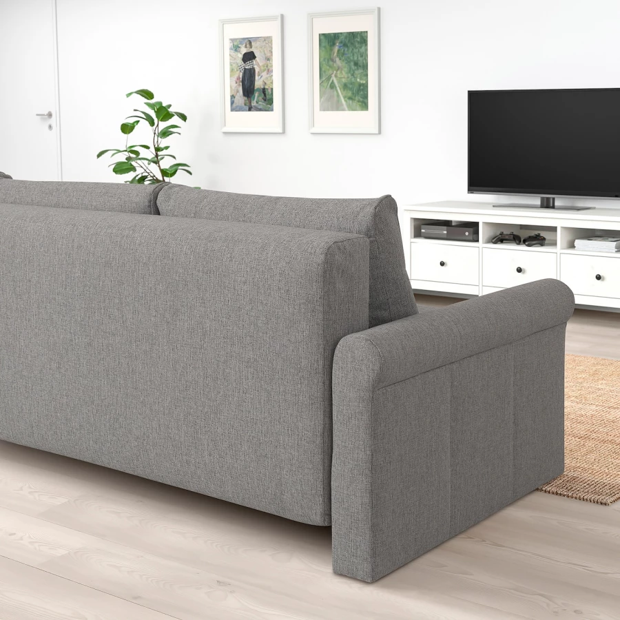 3-местный диван-кровать - IKEA DÅNHULT/DANHULT,  78x96x220см, серый, ДАНХУЛЬТ ИКЕА (изображение №7)