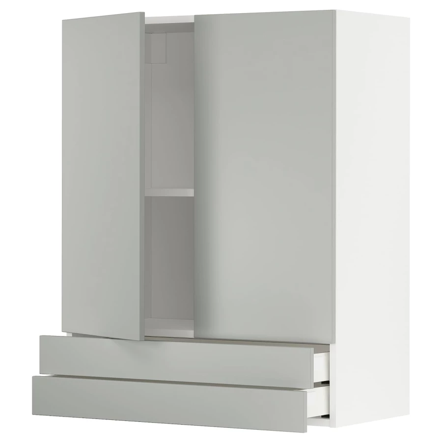 Навесной шкаф - METOD / MAXIMERA IKEA/ МЕТОД/МАКСИМЕРА ИКЕА, 80х100 см, белый/серый (изображение №1)