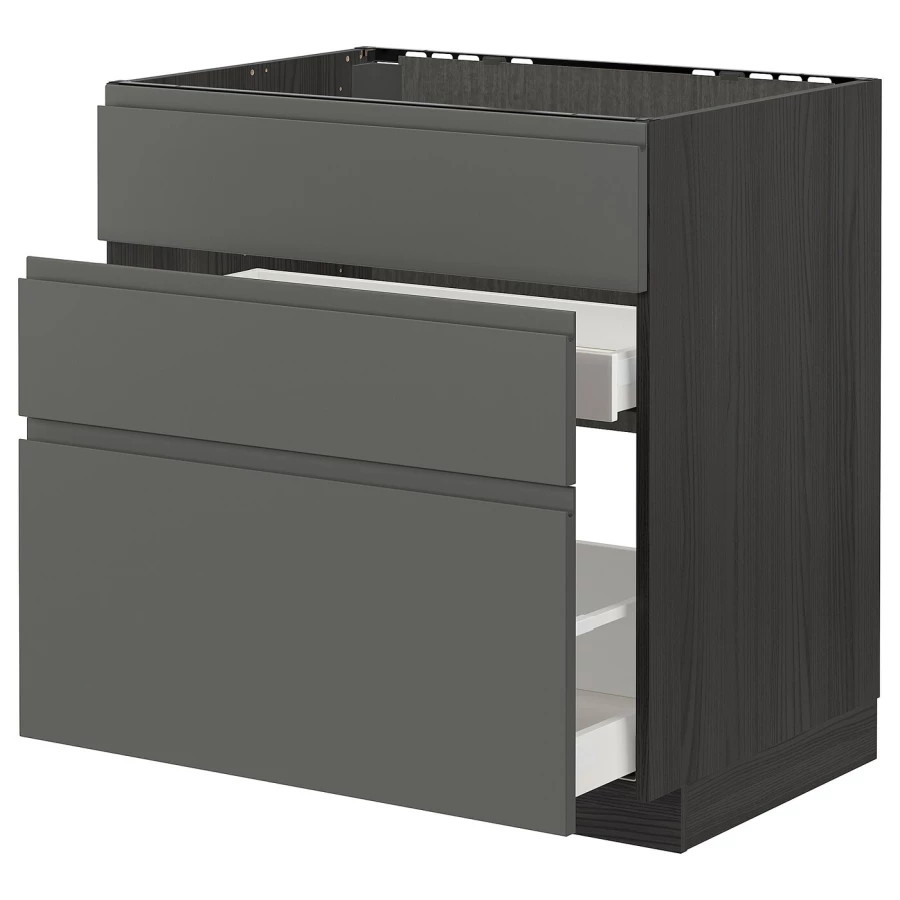 Напольный кухонный шкаф  - IKEA METOD MAXIMERA, 88x62x80см, темно-серый/серый, МЕТОД МАКСИМЕРА ИКЕА (изображение №1)