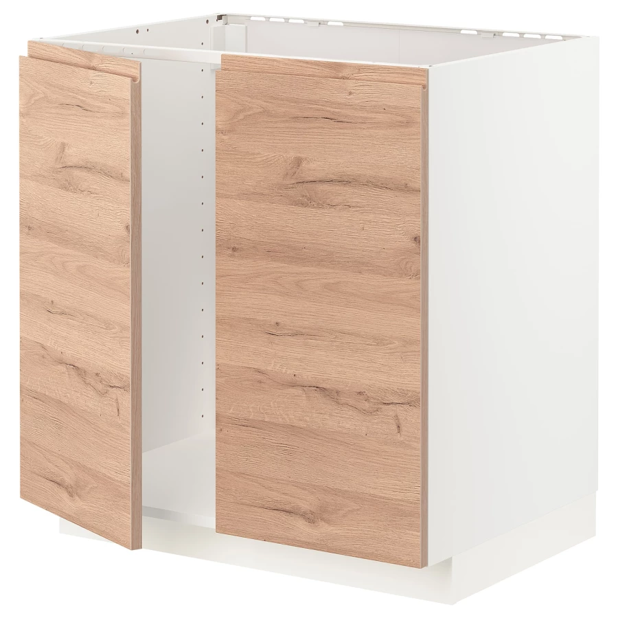 Шкаф под раковину/2 дверцы - METOD IKEA/ МЕТОД ИКЕА, 88х80  см. белый/бежевый (изображение №1)