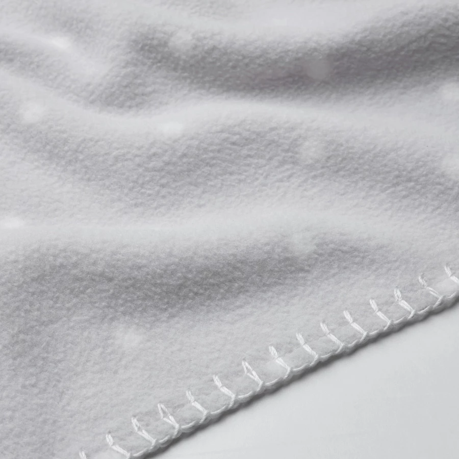 Детское одеяло - IKEA LEN/ЛЕН ИКЕА , 90х70 см, серый/белый, (изображение №3)
