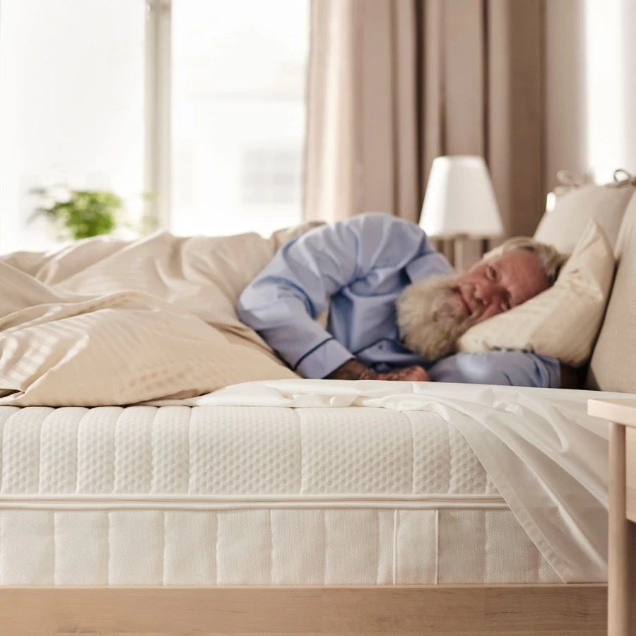 Матрас для двуспальной кровати - ÅNNELAND IKEA/ АННЕЛАНД ИКЕА, 160х200 см, белый (изображение №4)