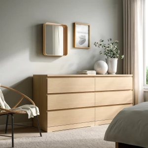 Второе фото. Зеркало настенное - IKEA DVÄRGSYREN/ДВЭРДЖСИРЕН ИКЕА, 50х40 см, светло-коричневый