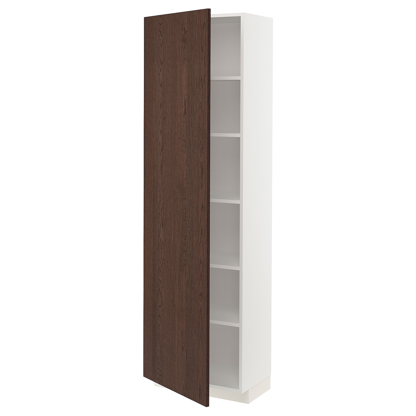Высокий кухонный шкаф с полками - IKEA METOD/МЕТОД ИКЕА, 200х37х60 см, белый/коричневый