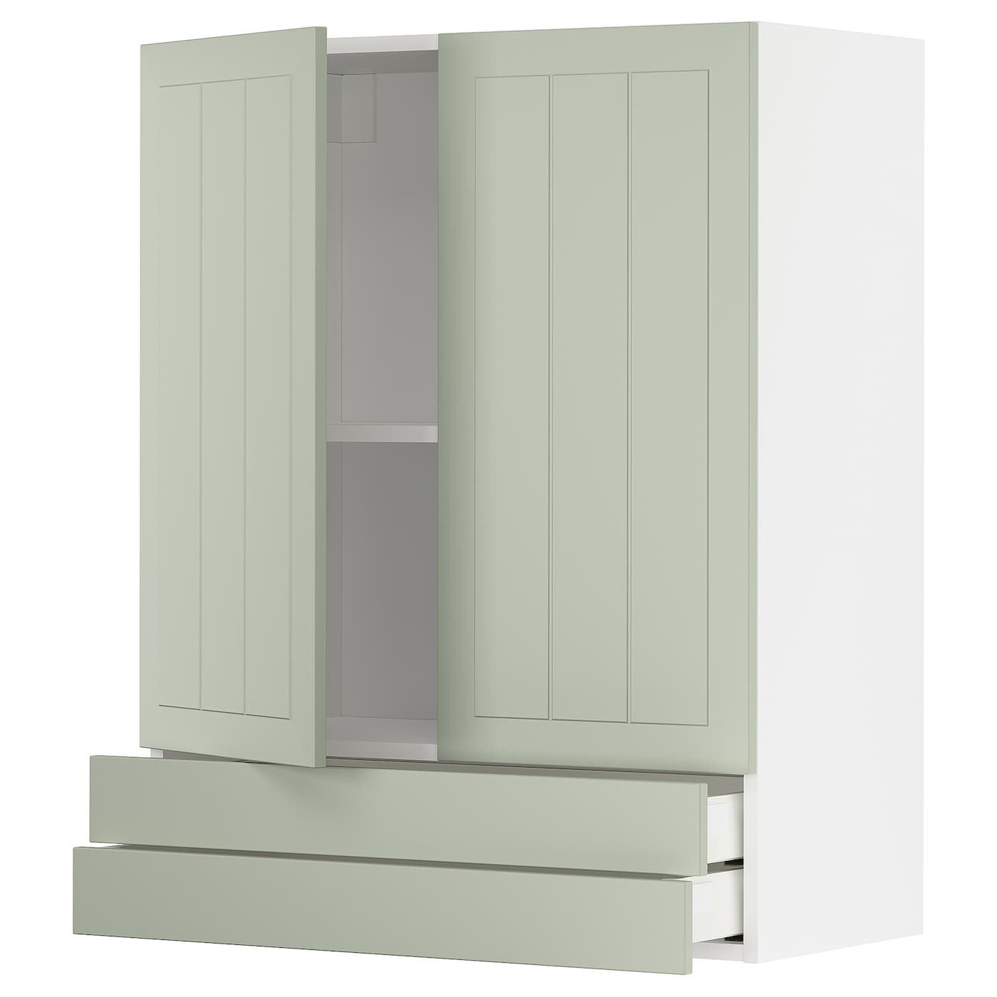Шкаф - METOD / MAXIMERA IKEA/  МЕТОД/МАКСИМЕРА ИКЕА, 100х80 см, белый/зеленый