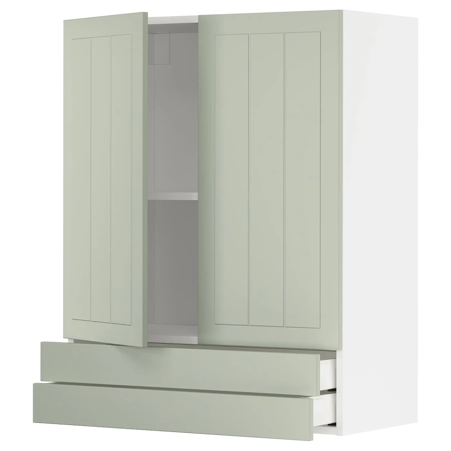 Шкаф - METOD / MAXIMERA IKEA/  МЕТОД/МАКСИМЕРА ИКЕА, 100х80 см, белый/зеленый (изображение №1)