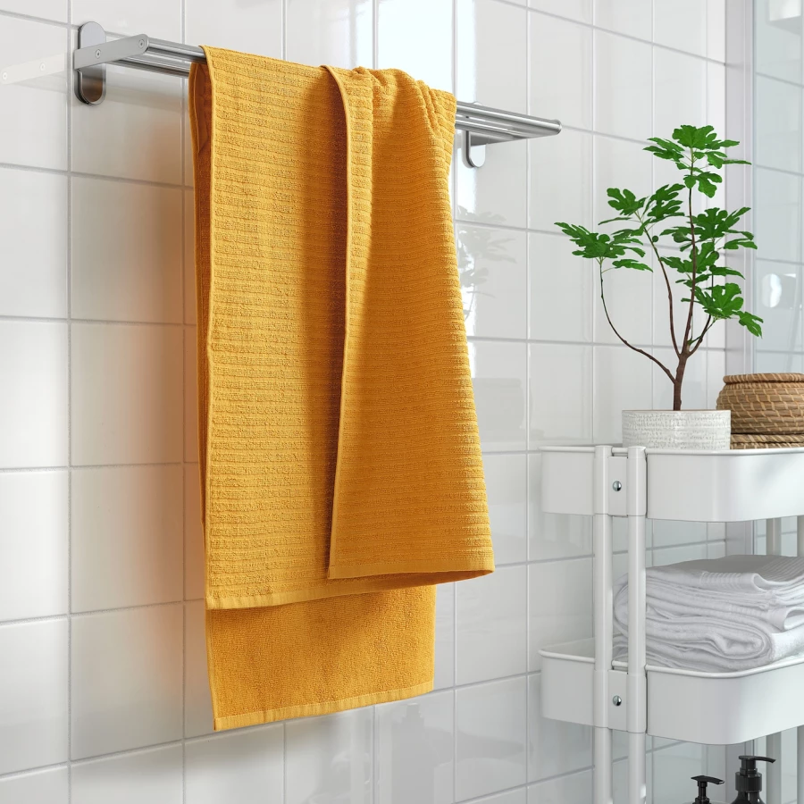 Банное полотенце - IKEA VÅGSJÖN/VAGSJON, 140х70 см, оранжевый, ВОГШЁН ИКЕА (изображение №4)