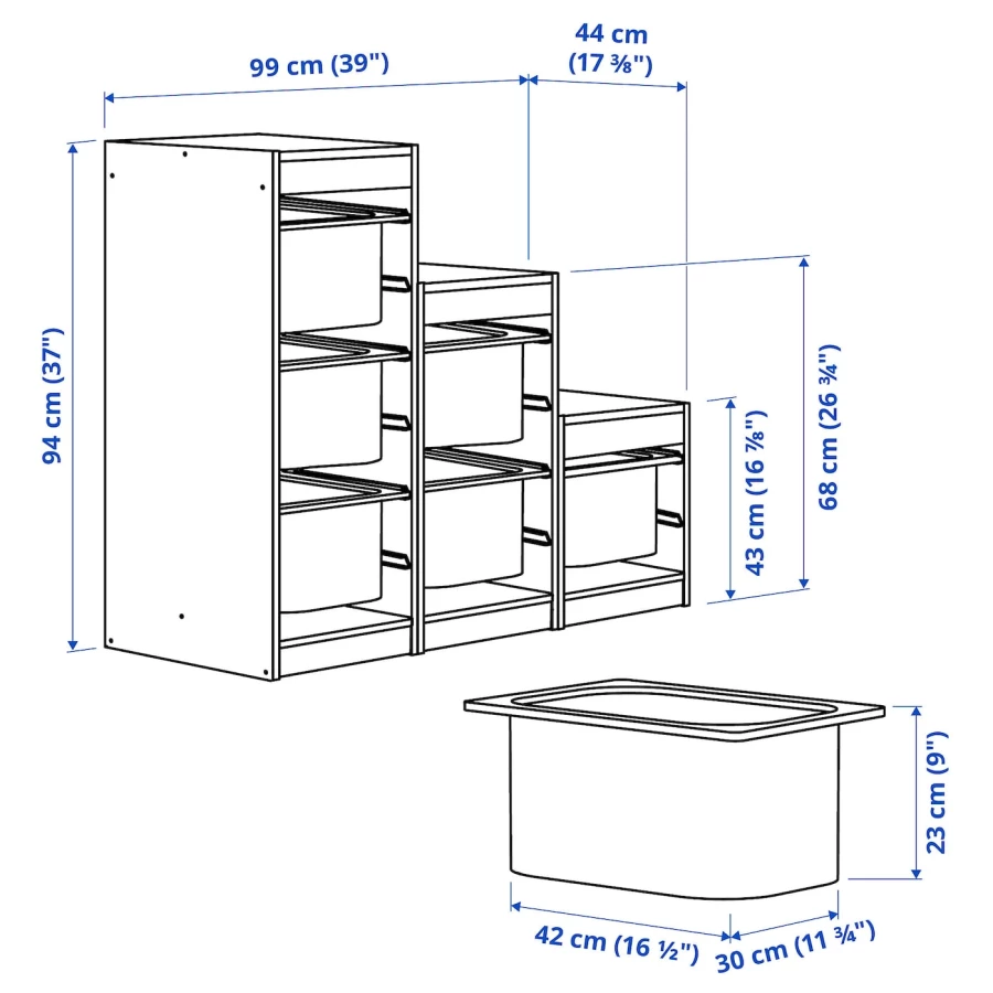 Шкаф- TROFAST IKEA/ТРУФАСТ ИКЕА, 99х94 см, белый (изображение №4)