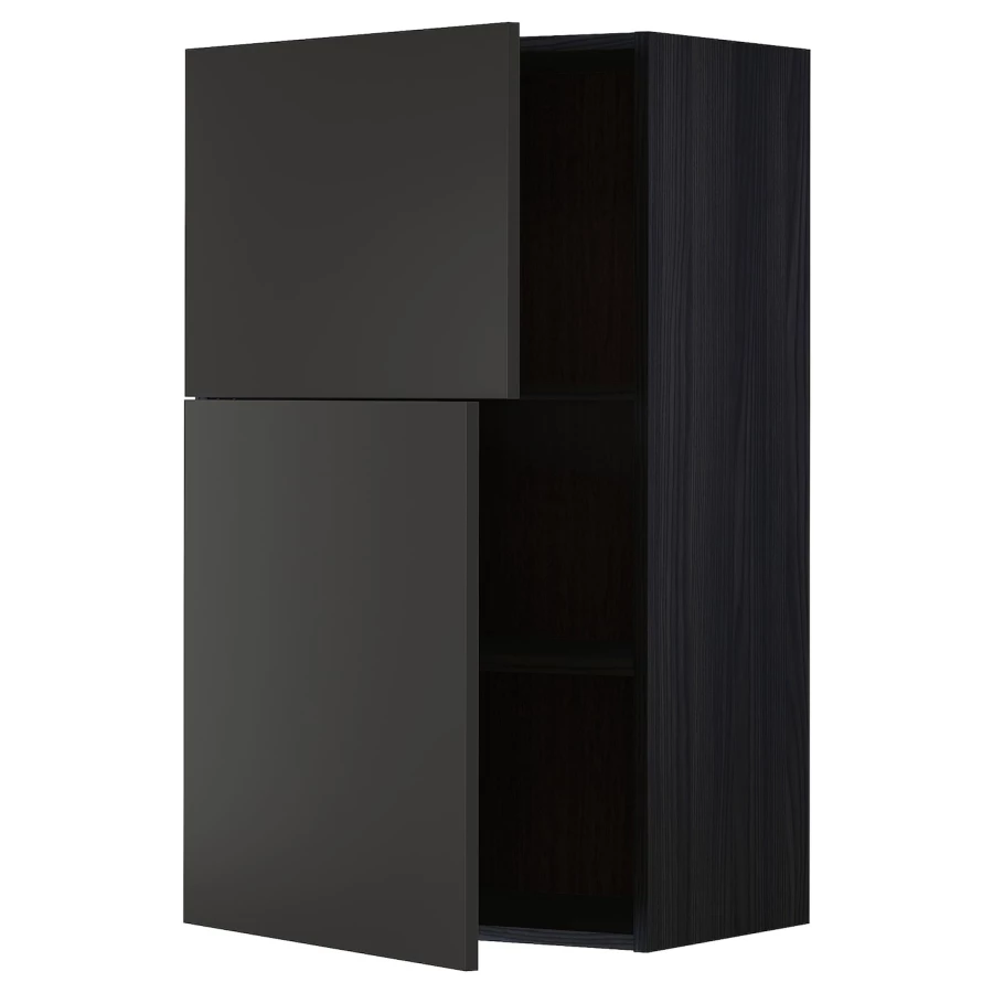 Навесной шкаф с полкой - METOD IKEA/ МЕТОД ИКЕА, 100х60 см,  черный (изображение №1)