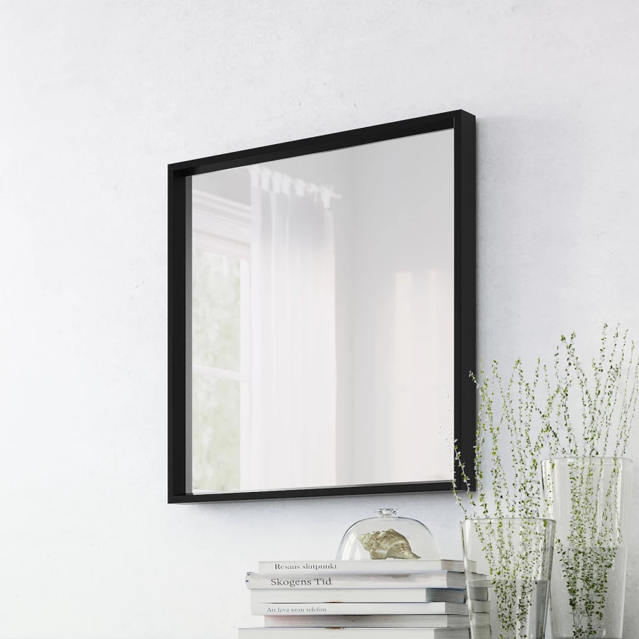 Зеркало - NISSEDAL IKEA/ НИССЕДАЛЬ ИКЕА, 65х65 см,  черный (изображение №5)