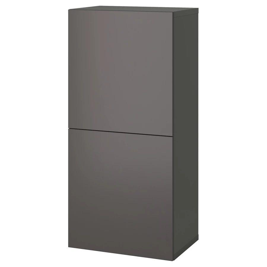 Шкаф с дверцами - BESTÅ/  BESTА IKEA/ БЕСТА/БЕСТО ИКЕА, 129х60 см, серый (изображение №1)