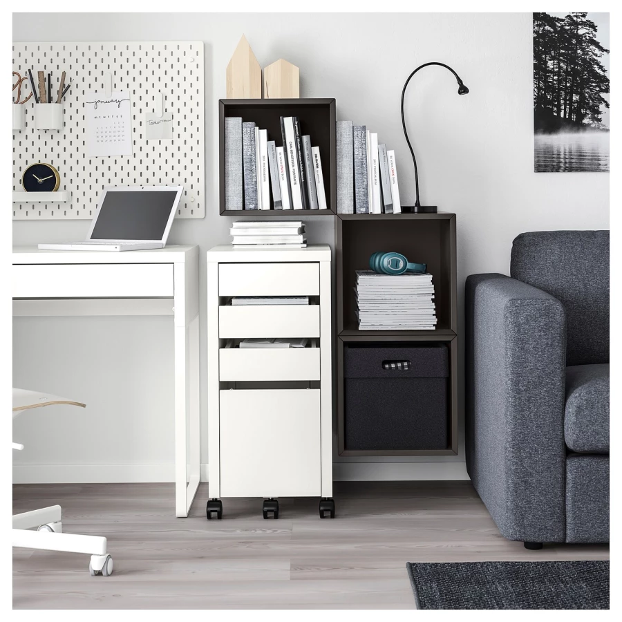 Комбинация навесных шкафов - IKEA EKET, 105x35x70 см, темно-серый, ЭКЕТ ИКЕА (изображение №5)
