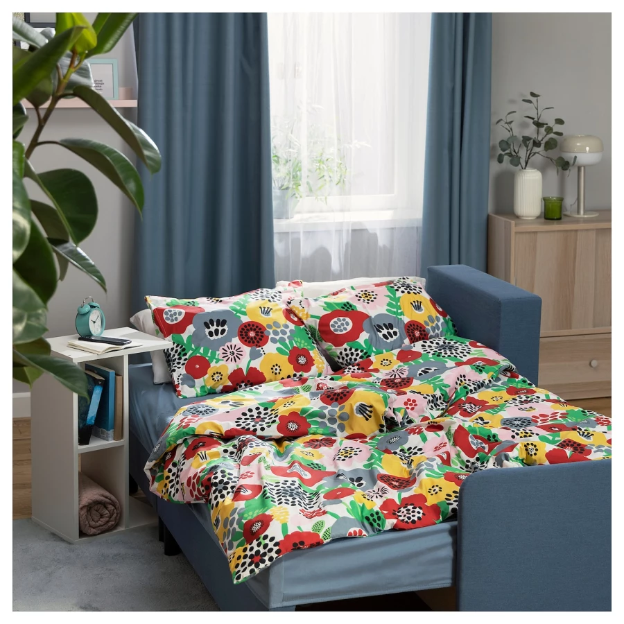 Пододеяльник и наволочка - BRUKSVARA  IKEA/  БРУКСВАРА ИКЕА, 200/150/59 см, цветной (изображение №5)