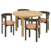 Стол и 4 стула с подлокотниками-IKEA  STOCKHOLM 2025 /СТОКГОЛЬМ 2025, 115 cm,коричневый
