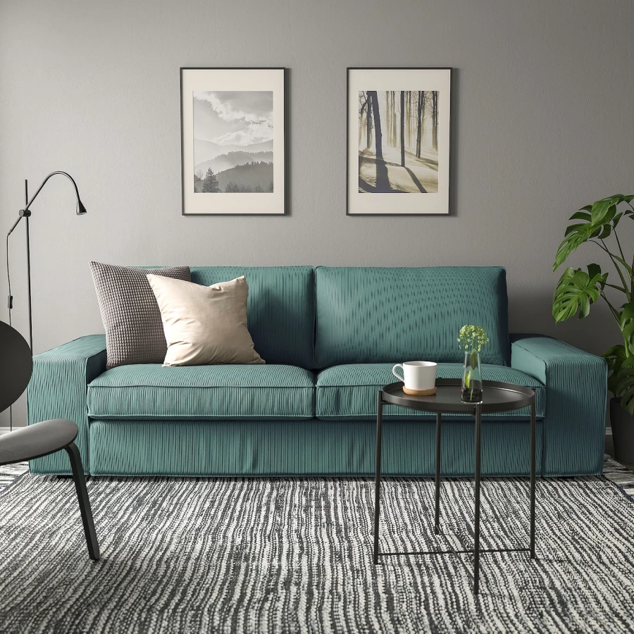 3-местный диван - IKEA KIVIK, 83x95x228см, синий, КИВИК ИКЕА (изображение №2)