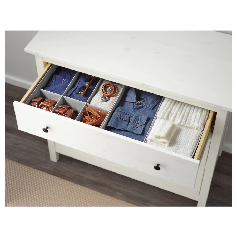 hemnes хемнэс комод с 3 ящиками белая морилка 108x96 см