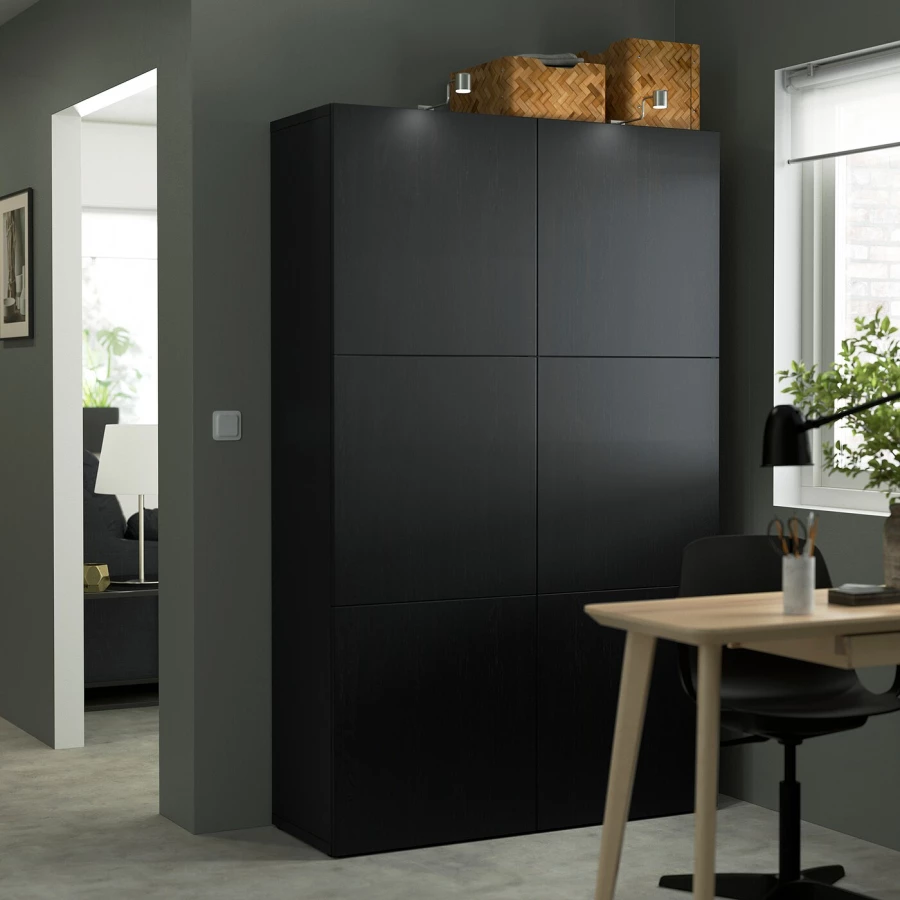 Дверь - LAPPVIKEN  IKEA/ ЛАППВИКЕН ИКЕА, 64х60 см, черный (изображение №3)