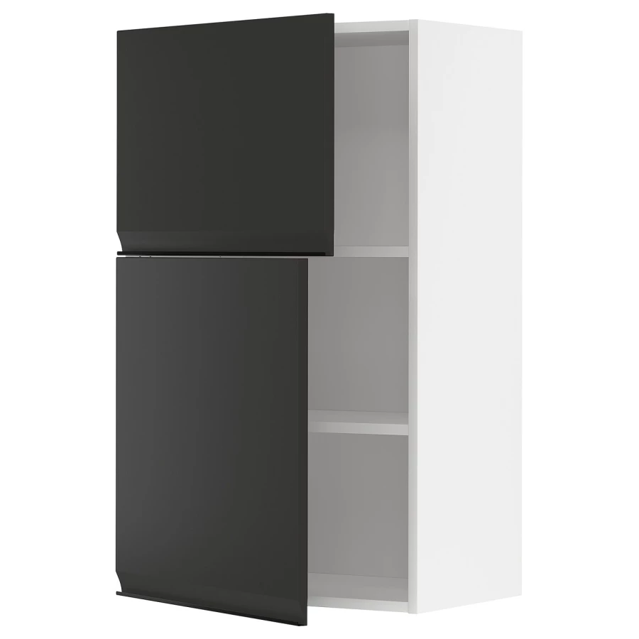 Навесной шкаф с полкой - METOD IKEA/ МЕТОД ИКЕА, 100х60 см, белый/черный (изображение №1)
