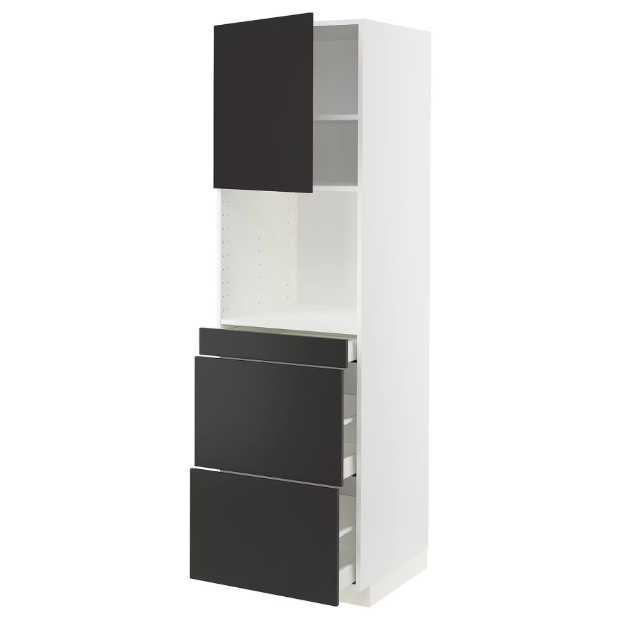 Модульный шкаф - METOD / MAXIMERA IKEA/ МЕТОД/МАКСИМЕРА  ИКЕА, 208х60 см, белый/черный (изображение №1)