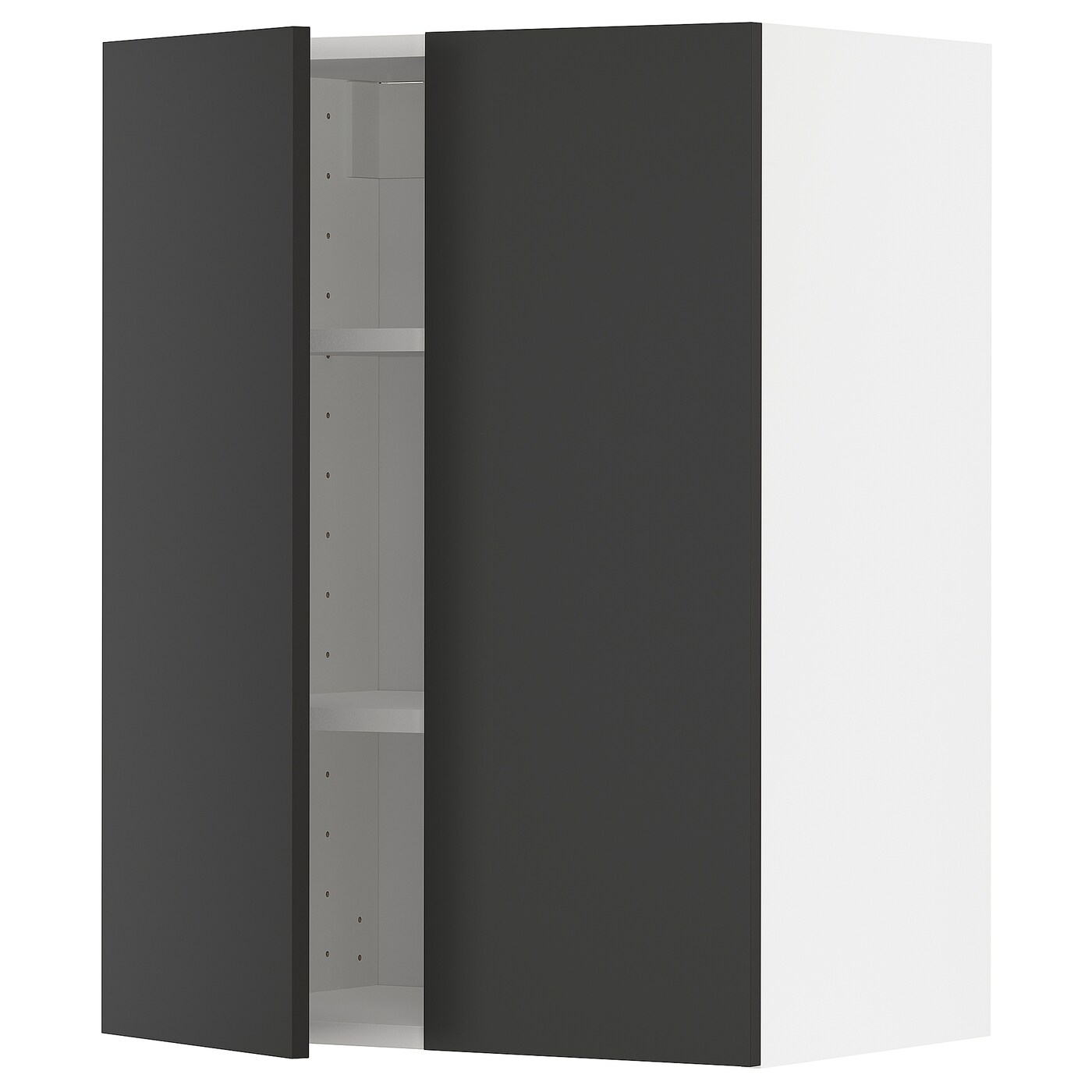 Навесной шкаф с полкой - METOD IKEA/ МЕТОД ИКЕА, 80х60 см,  белый/черный