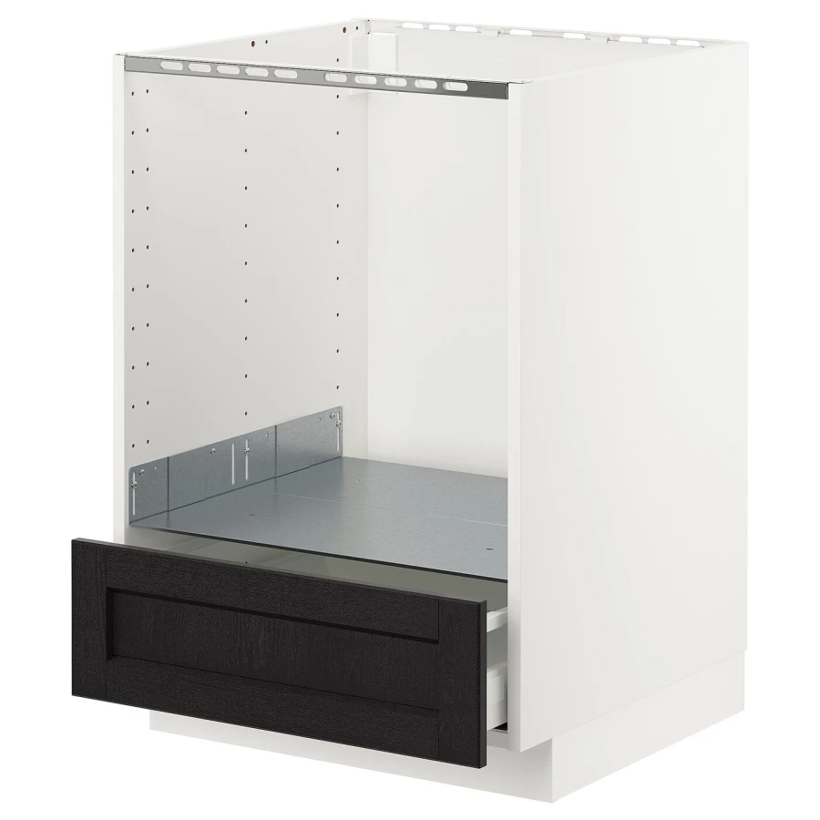 Шкаф для встроенной техники - IKEA METOD MAXIMERA, 88x62x60см, белый/черный, МЕТОД МАКСИМЕРА ИКЕА (изображение №1)